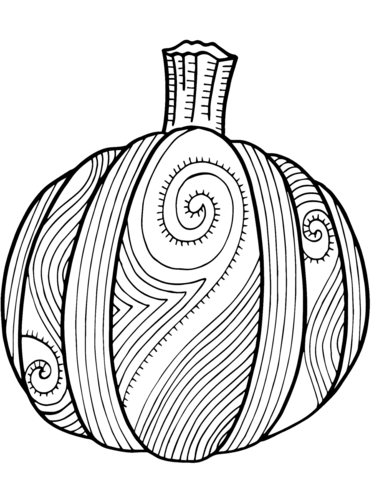 Pumpkin Zentangle Coloring Page